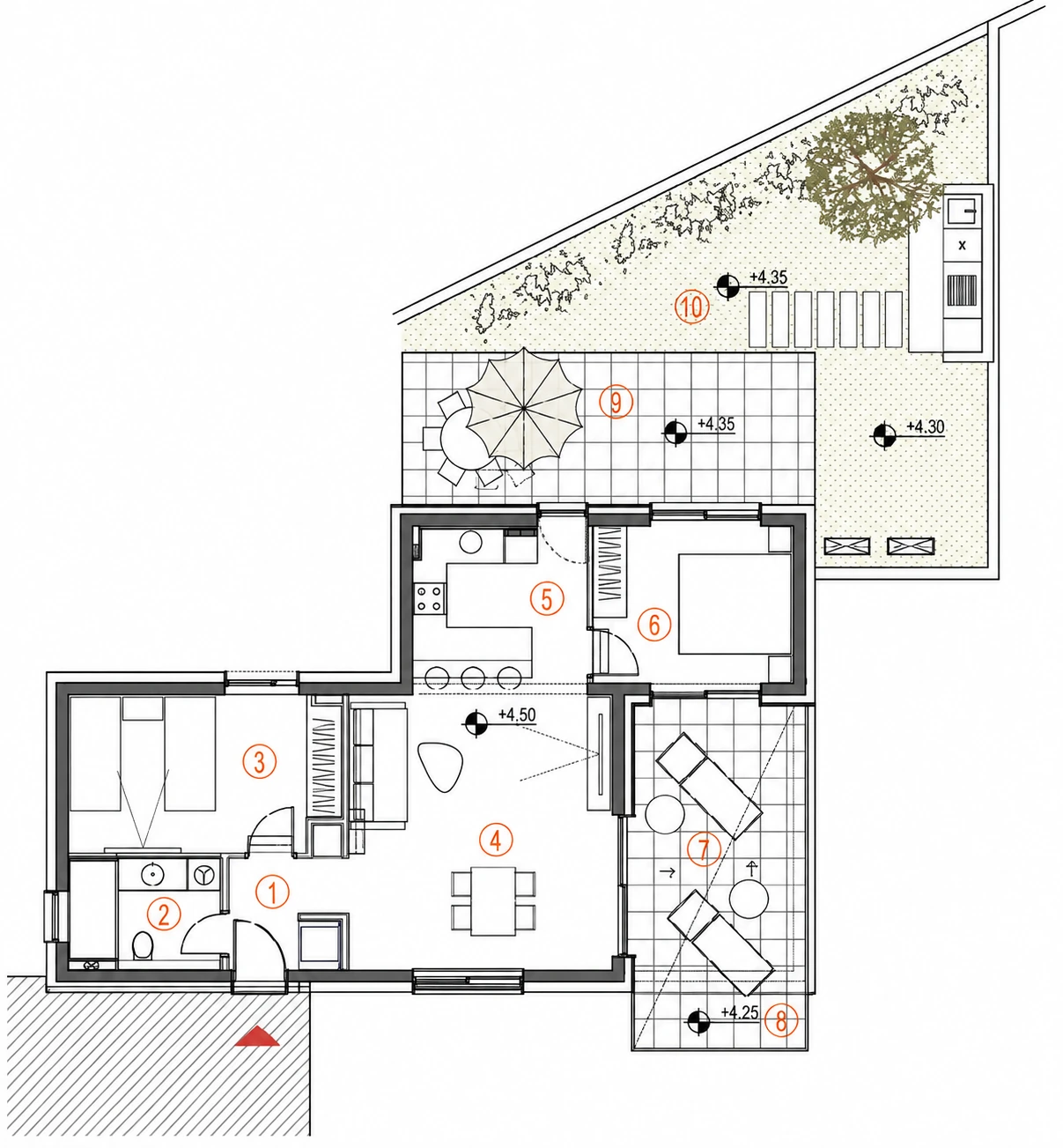 Tlocrt — Apartman P1 · A4