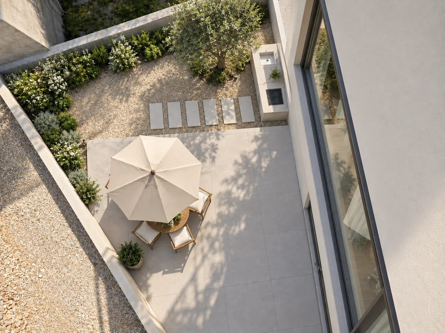 Apartment P1 A4 — entrance and garden