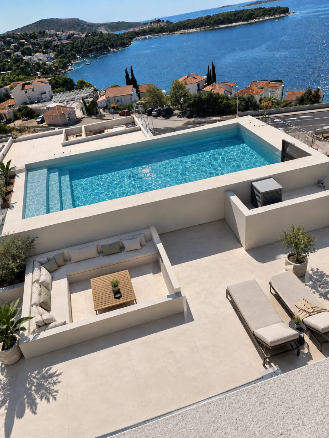 Apartment P2 A3 — rooftop pools from above